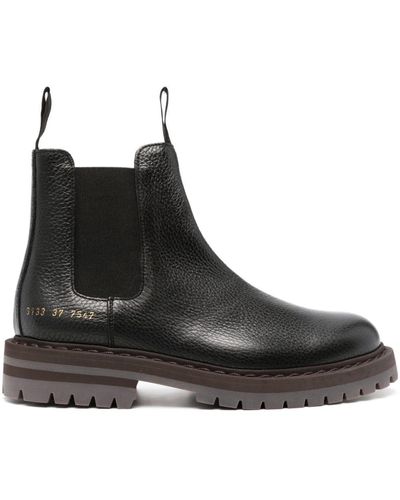 Common Projects Serial-number Leather Chelsea Boots - Black