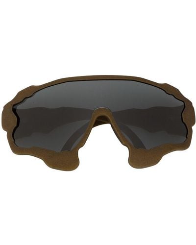 Henrik Vibskov Oversized Visor-frame Sunglasses - Brown