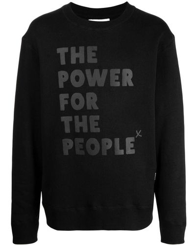 The Power for the People Sweater Met Logoprint - Zwart