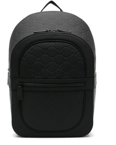Gucci GG Leather Backpack - Black