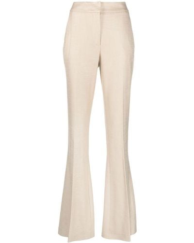 Genny High-waist Flared Trousers - Natural