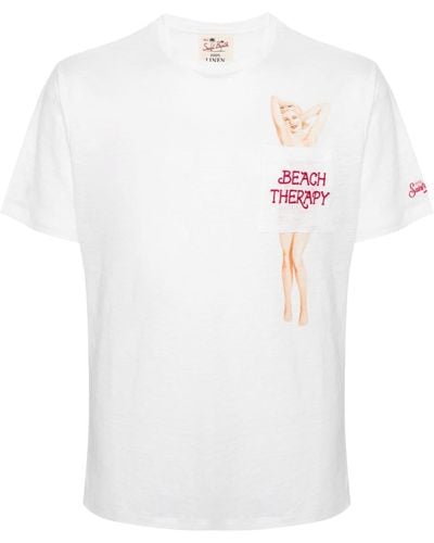 Mc2 Saint Barth Beach Therapy Linen T-shirt - White