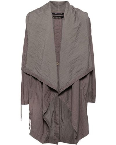 Julius Draped Hooded Coat - Gray