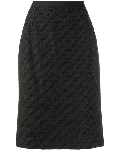 Dolce & Gabbana Diagonal Pattern Pencil Skirt - Black