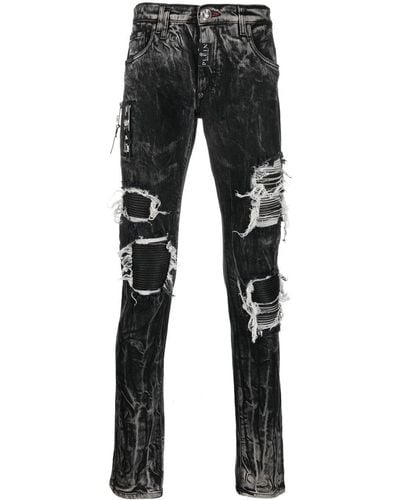 Philipp Plein Rock Star Distressed Jeans - Black