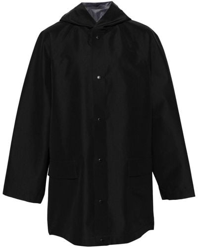 Balenciaga Raglan-sleeve Hooded Raincoat - Black