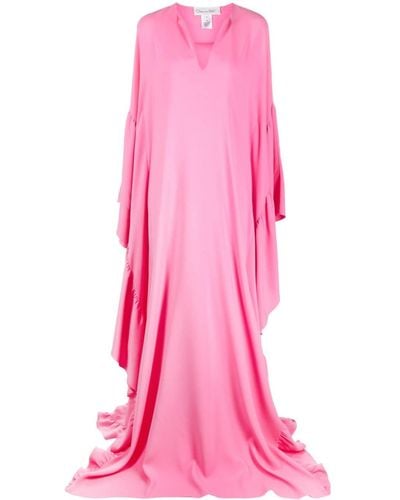 Oscar de la Renta V-neck Draped-design Dress - Pink