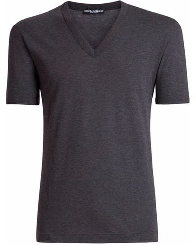 Dolce & Gabbana T-Shirt mit V-Ausschnitt - Grau