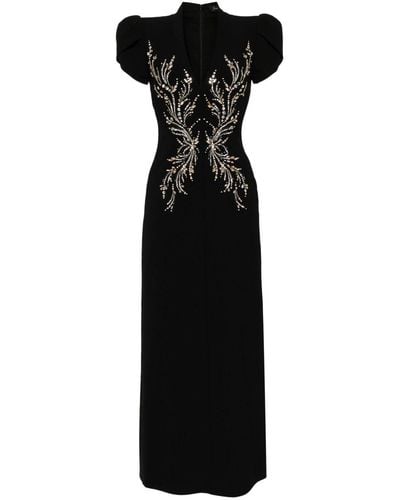 Jenny Packham Robe longue Firefly à ornements en cristal - Noir