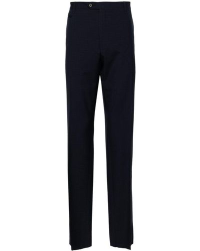 Corneliani Mid-rise Tailored Wool Trousers - Blue