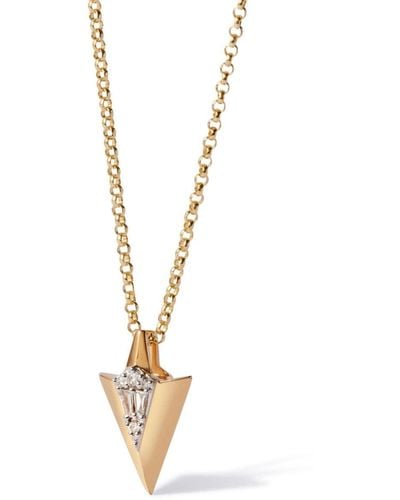 Annoushka 18kt Yellow Gold Deco Arrow Diamond Necklace - Metallic