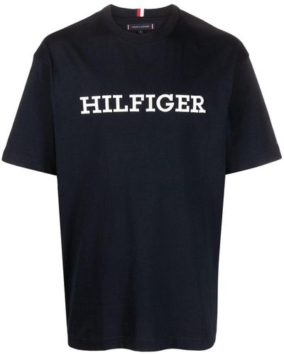 Tommy Hilfiger T-Shirt mit Logo-Stickerei - Schwarz