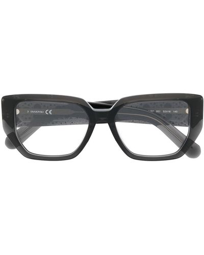 Swarovski スクエア眼鏡フレーム - ブラック