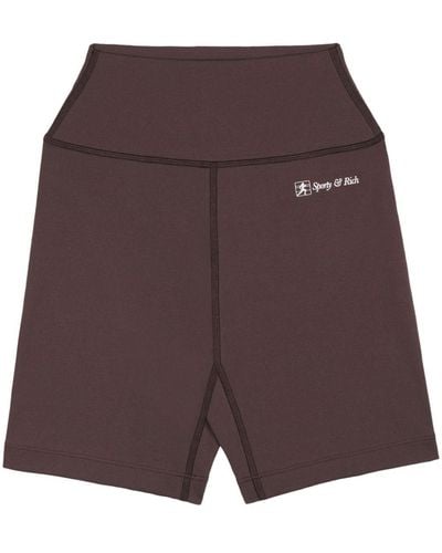 Sporty & Rich Logo-print Shorts - Purple