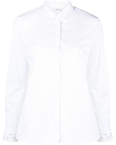 Peserico Hemd mit Perlen - Weiß