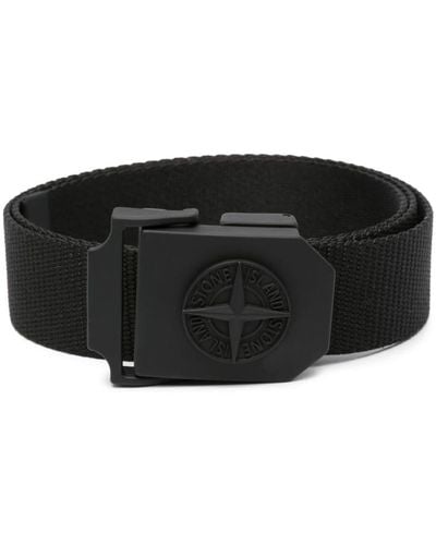 Stone Island Compass-badge Adjustable Belt - Black