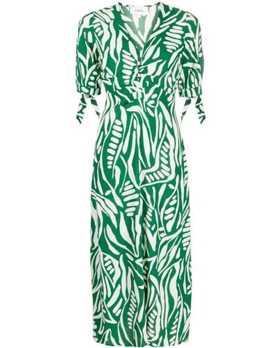 Ba&sh Robe imprimée Therence à taille mi-longue - Vert