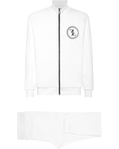 Billionaire Logo-embroidered cotton tracksuit set - Weiß