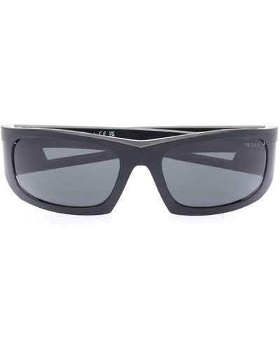 Prada Rectangle-frame Tinted Lenses Sunglasses - Grey
