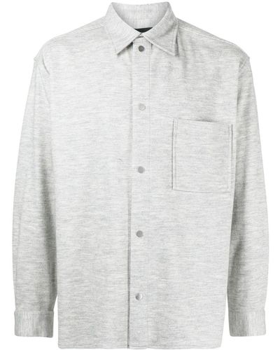 3.1 Phillip Lim Point-collar Flannel Shirt - Grey