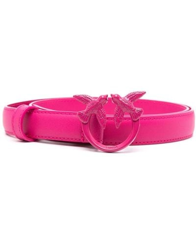 Pinko Love Berry Leather Belt - Pink
