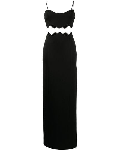 Galvan London Siren Sheer Panel Dress - Black