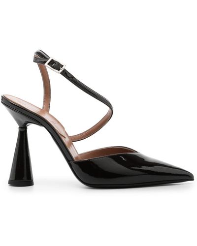 D'Accori 100mm Pointed-toe Leather Sandals - Black