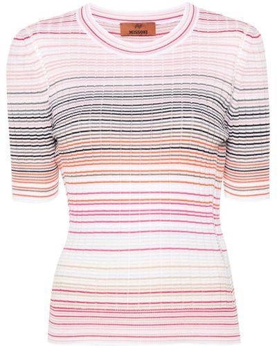 Missoni Stripe-pattern Knitted Jumper - Pink