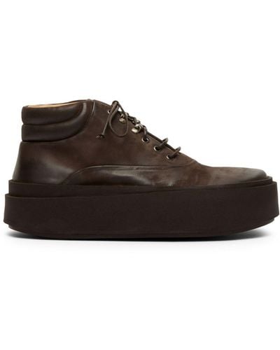 Marsèll Platform Leather Boots - Brown