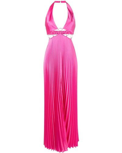 Nissa Plissé Cut-out Dress - Pink