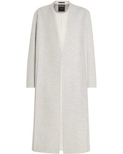 Zegna Wool-blend Double Coat - White