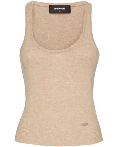 DSquared² Sleeveless Knit Top - Natural