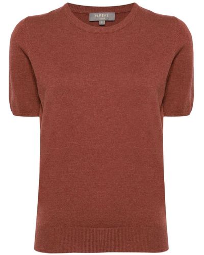 N.Peal Cashmere Milly Organic-cashmere T-shirt - Red