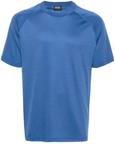 Zegna T-shirt Met Ronde Hals - Blauw
