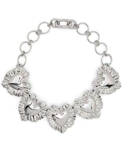 Bimba Y Lola Heart-motif Chain-link Necklace - Metallic