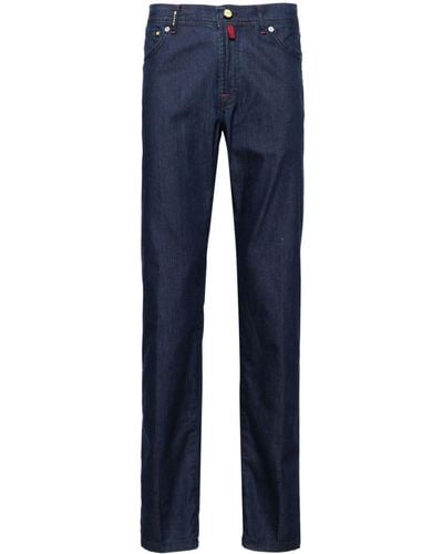 Kiton Mid-rise Tapered Jeans - Blue