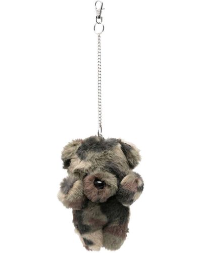 VAQUERA Camouflage-print Teddy Bear Keychain - Metallic