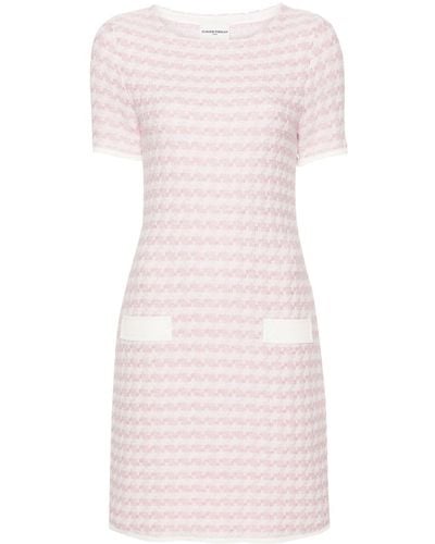 Claudie Pierlot Short-sleeve Bouclé Minidress - Pink