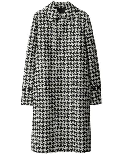 Burberry Houndstooth-print Twill Car Coat - Black