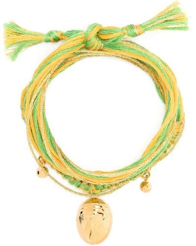 Aurelie Bidermann Honolulu Macramé-detail Bracelet - Yellow