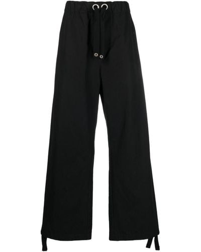 Versace Pantalon droit à logo brodé - Noir