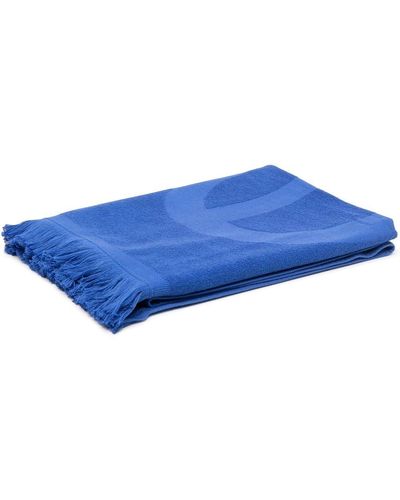 Eres Drap Plage Logo-print Fringed Towel - Blue