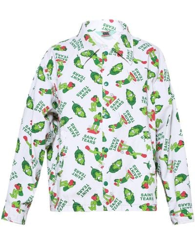 SAINT Mxxxxxx Pattern-print Shirt Jacket - グリーン