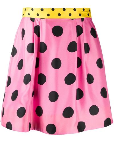 Moschino Polka Dot Skater Skirt - Pink