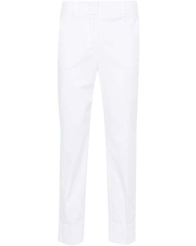 Peserico Pressed-crease Straight-leg Trousers - White