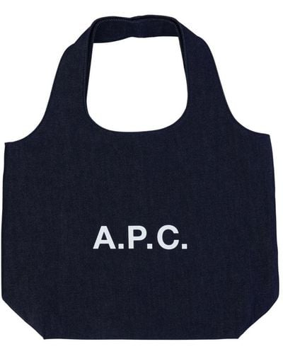 A.P.C. Ninon Handtasche aus Denim - Blau