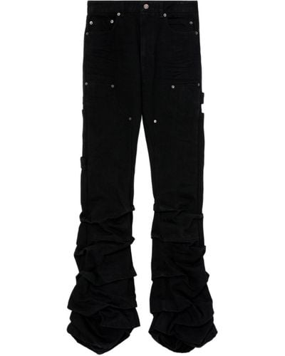 we11done Wave Low-rise Flared Jeans - Black