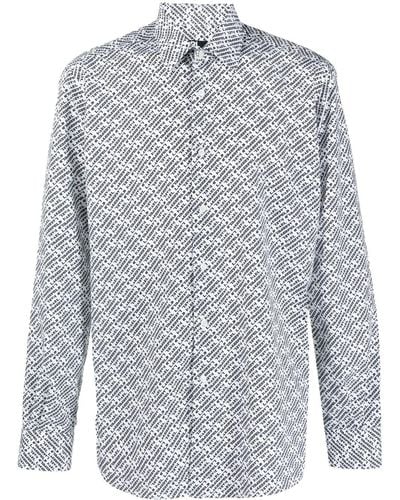 Karl Lagerfeld Logo-print Long-sleeve Shirt - Grey