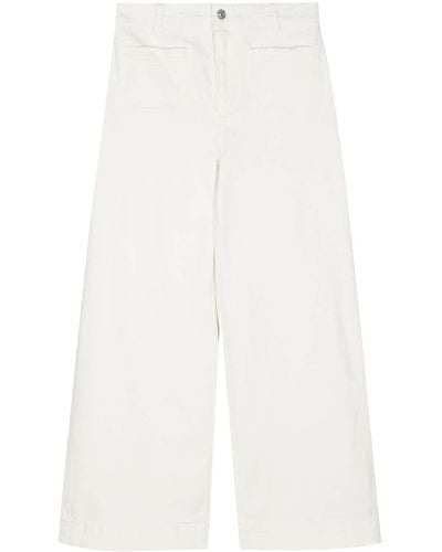 PAIGE Jeans Harper crop a gamba ampia - Bianco