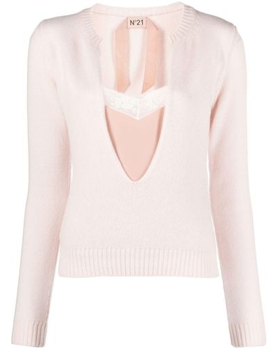N°21 Layered Wool Blend Sweater - Pink